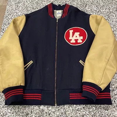 Ebbets Field Flannels Los Angeles Angels Wool Varsity Jacket XL Pacific Coast  • $299.99