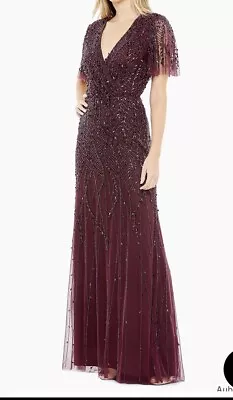 Mac Duggal Beaded Gownsz 10 New Aubergine No Missing Beads • $110