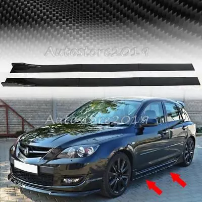 For Mazda 3 6 2010-2023 Carbon Fiber Side Skirt Splitter Spoiler Extension Lip • $62.95