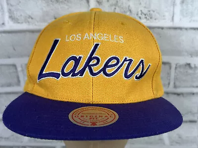 Mitchell & Ness LOS ANGELES LAKERS Basketball Snapback Gold & Purple Hat Cap • $12