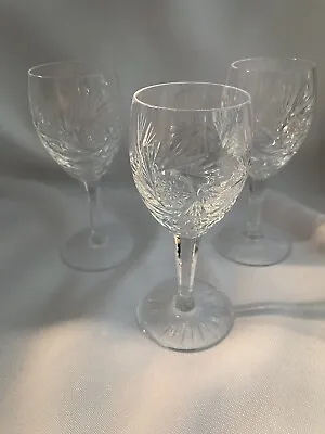 3 Vintage Clear Cut Glass Cordial Glasses • $15