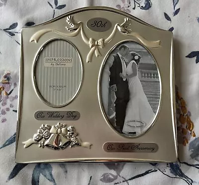 Then & Now Anniversary Silverplated Photo Frame 25th 40th Ruby 50th 60th 30th • £12