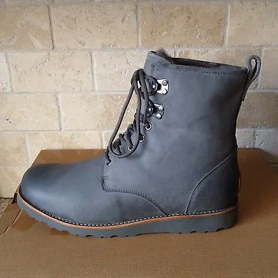 Ugg Hannen Tl Metal Grey Waterproof Leather Sheepskin Boots Shoes Us 7 Mens • $148.74