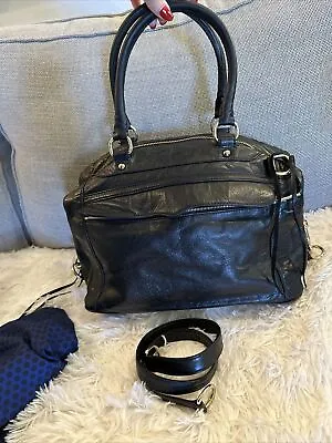 Rebecca Minkoff MAB Satchel Black Leather 🖤 Crossbody🖤 PreLoved🖤 • $50