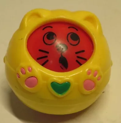 VINTAGE 1994 FISHER PRICE ROLL A ROUNDS YELLOW Green Heart CAT Replacement Toy • $5.99