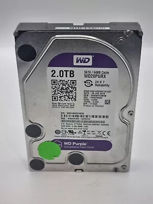 WD Western Digital Purple Surveillance WD20PURX 2TB 3.5  Hard Drive CCTV • £29.99