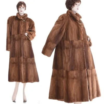 LKNW! Large! World’s Finest Female Sable Brown Mink Tiered Scalloped Swing Coat • $599