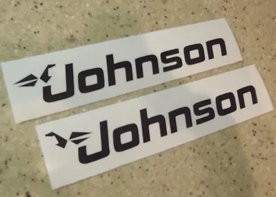 Johnson Vintage Outboard Motor Decals 6  Black FREE SHIP + FREE Fish Decal! • $7