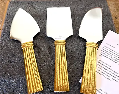 NEW NIB Michael Aram 3 Piece Wheat Cheese Knife Set 174025 • $69