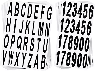 10 Sheets Mailbox Numbers And Letters Stickers For Outside Stick On Black Vinyl • $9.81