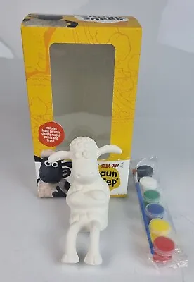 Paint Your Own Shaun The Sheep Ceramic Desk Shelf Edge Figurine • £10