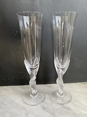 2 Vintage Franklin Mint Snow Dove Crystal Champagne Glass From House Of Faberge • $51.75