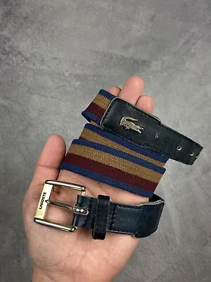 Lacoste Vintage Stretch Canvas Leather Mens/Unisex Belt • $32