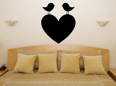 Love Birds On Heart Motto Quote Bedroom Room Decal Wall Art Sticker Picture • £10.52