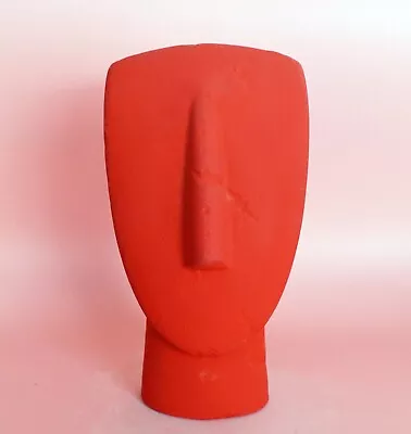 Cycladic Head Red Figurine With Scar - Casting Stone Ancient Modern Abstract Art • $60