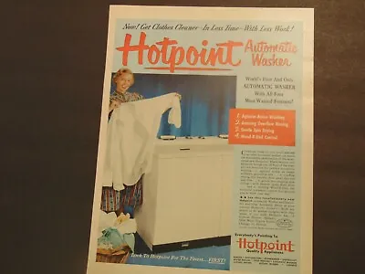 1952 HOTPOINT AUTOMATIC WASHER With 4 Most Wanted Features Vintage Art Print Ad • $6