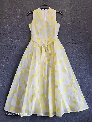 Kate Spade Women's Floral Design Maxi Dress Yellow/White Size 0 Sleeveless • $75