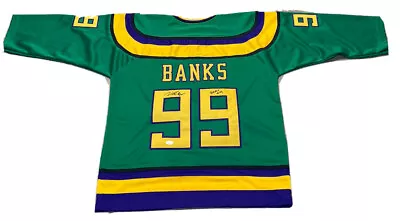 Vincent LaRusso “Banks #99” Mighty Ducks MovIe Signed Custom XL Jersey 1 JSA • $149.95