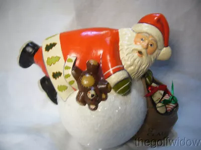 $299 • Buy Vaillancourt Folk Art Santa Falling Over Snowball With Teddy Signed By Judi 
