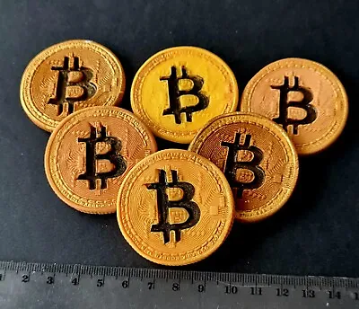 6 X Fondant Bitcoin Crypto Money Edible For Cake/Cupcake • £9.95