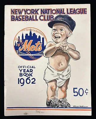 1962 New York Mets Official REVISED Yearbook 1st Year W/ Color Ad On Back • $485