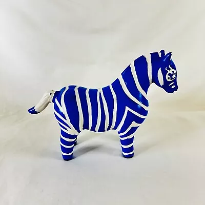 Vintage Pablo Zabal Blue Zoo Ceramic Zebra Blue And White Signed • $44.99