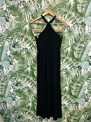 Very Black Halter Neck Long Dress Size 8 • £8