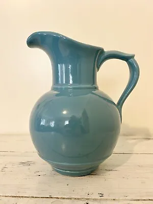Vintage Periwinkle Blue Ceramic Jug Pitcher 7541 Made In USA McCoy Fiesta Style • $25
