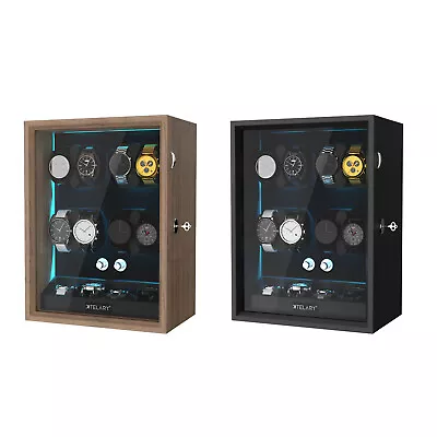 Automatic 6+6/8+4 Watch Winder Display Storage Box Organizer With Quiet Motors • $175.49