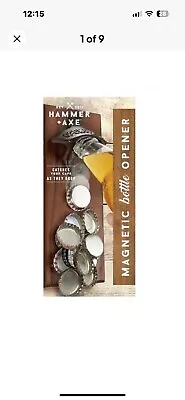 Hammer + Axe Magnetic Bottle Opener Wood And Metal Construction Beer • $19.99