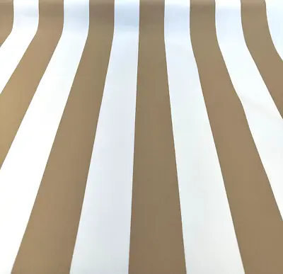 Cabana Stripe Bisque High UV Polyester Outdoor Upholstery Fabric By The Yard • $22.95