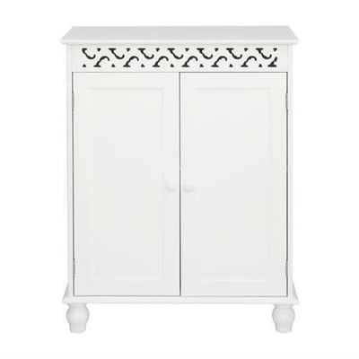 $55.95 • Buy Wooden Storage Cabinet W/ 2 Doors Bathroom Floor Freestanding Kitchen Cupboard