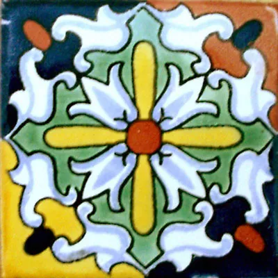 C#084)) Mexican Tile Sample Wall Floor Talavera Mexico Ceramic Handmade Pottery • $1.75