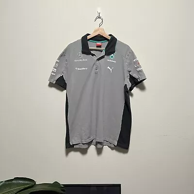 Mercedes AMG Petronas F1 W05 Racing Formula One Team 2014 Puma Shirt Polo Sz XXL • $33