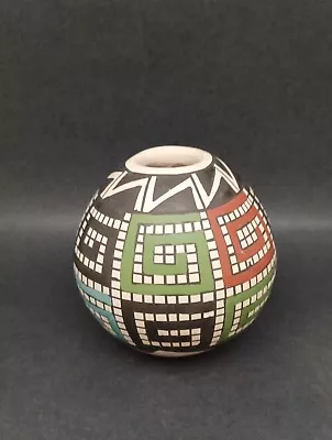 Mata Ortiz Pottery By Martha Balanzar Mexican  Folk Art  3.25  Tall 3.25 Wide • $32