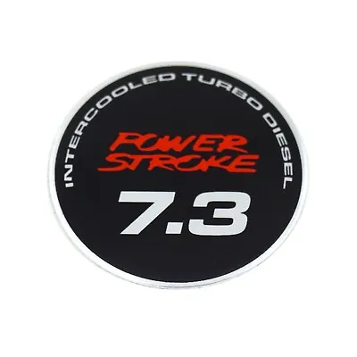 1 Rare Black Power Stroke 7.3 Emblem Aluminum 3M Self Adhesive Tape Badge 37.5MM • $7.99