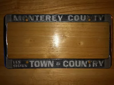 Vintage Les Segel's Town & Country Monterey County License Plate Frame Rare • $125