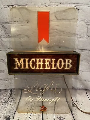 Vintage Michelob Beer Lighted Sign Light Beer On Draught Anheuser-Busch • $24.97