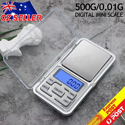 Pocket Digital Mini Scales 0.01g Precision Weight Balance Silver NEW • $7.92