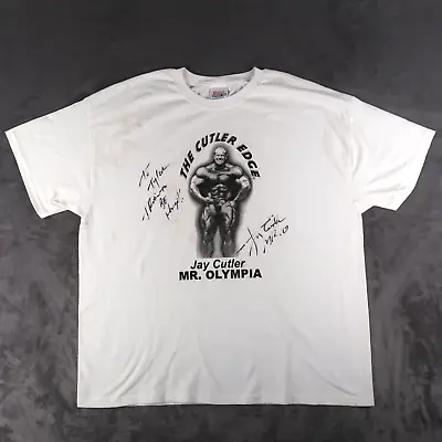 Vintage Mr Olympia Jay Cutler Signed T Shirt White XL The Cutler Edge • $31