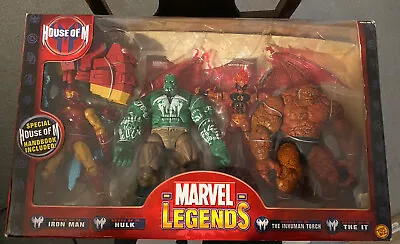 Marvel Legends Toy Biz House Of M Hulk Iron Man Inhuman Torch It Figure Box Set • $152