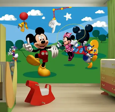 Mickey Wall Mural Photo Wallpaper Childrens Bedroom Disney Picture Wall Covering • £89.99