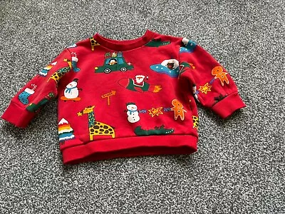Next Baby Boys Christmas Jumper Size 9-12 Months • £2