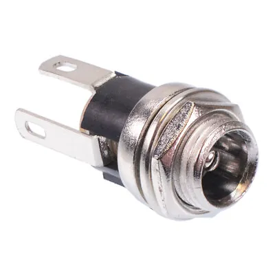 2.5mm X 5.5mm Metal Round Panel Mount Female Socket DC Connector Jack Plug • £2.39