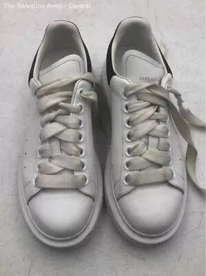 Alexander Mcqueen Womens White Leather Lace-Up Casual Sneaker Shoes Size 36 • $13.50