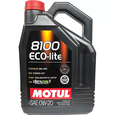 Motul 8100 Eco-Lite Synthetic Motor Oil 0W20 - 5 Liter • $47.59