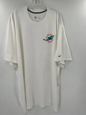 Miami Dolphins Game Used White Dri-fit Short Sleeve Nike Player Shirt Size 4xl • $17.99