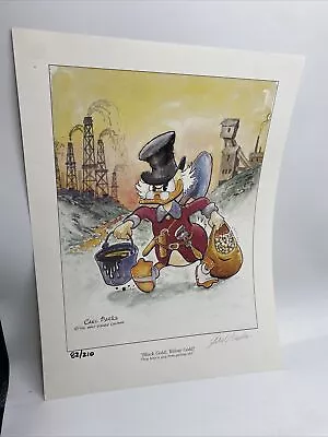 DISNEY'S CARL BARKS Uncle Scrooge Duck Black & Yellow Gold 82/210 LE Signed Bh • $799.99