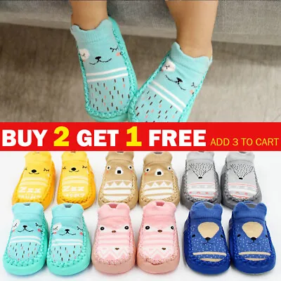 £4.69 • Buy Newborn Baby Girl Boy Toddler Anti-Slip Socks Shoes Floor Slippers Sock Shoes UK