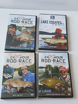 4 Matt Hayes Fishing Dvds 24 Hour Rod Race & Lake Escapes • £8